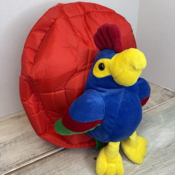 Kids Toddler Parrot Plush Red Backpack School Dance Travel - Picture 3 of 10